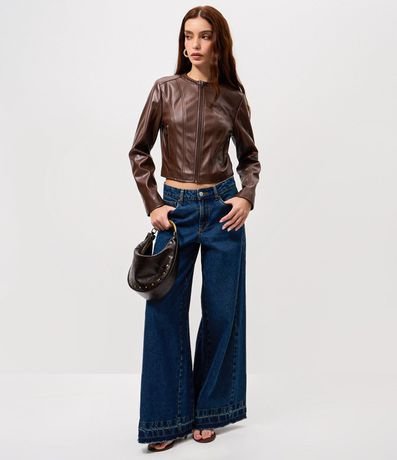 Campera Básica en Pu con Cierre Track 2