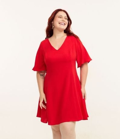Vestido Corto en Crepé con Escote V Curve & Plus Size 2