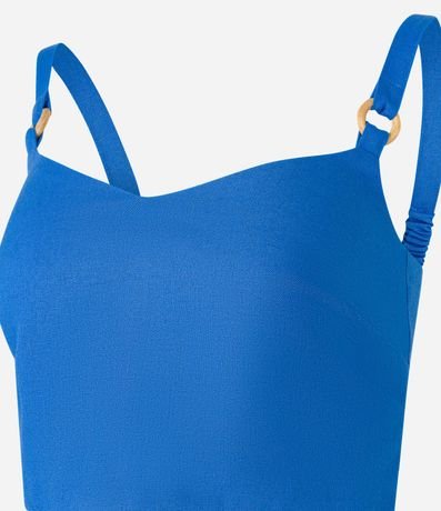 Blusa Cropped en Viscolino con Adornos en los Breteles y Lastex 7