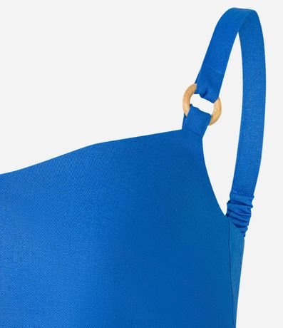 Blusa Cropped en Viscolino con Adornos en los Breteles y Lastex 8