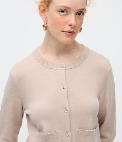 Cardigan en Punto con Cuello Redondo y Bolsillos Delanteros 3