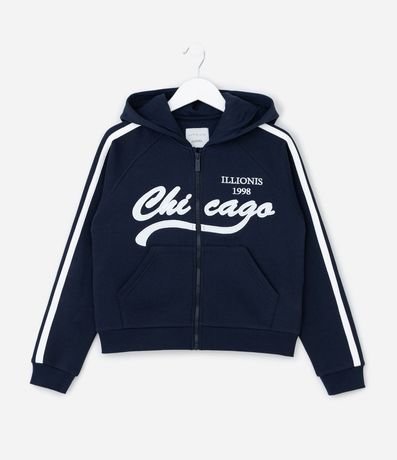 Campera Infantil con Capucha y Lettering Chicago – Talle 5 a 14 años 2