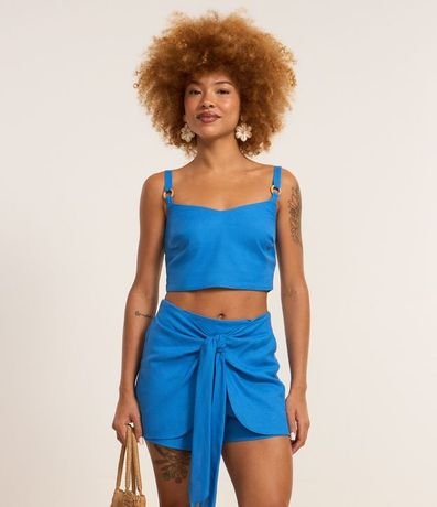 Short Pollera en Viscolino con Lazo Delantero 2