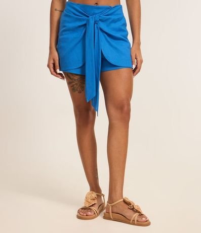 Short Pollera en Viscolino con Lazo Delantero 3