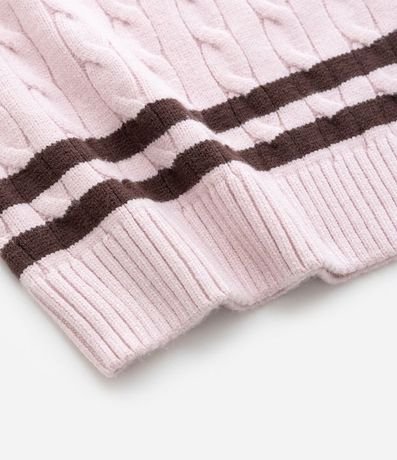 Chaleco Infantil en Punto con Cuello Polo y Trama Trenzada – Talle 5 a 14 años 4