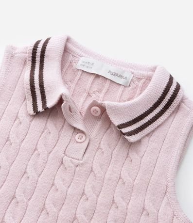 Chaleco Infantil en Punto con Cuello Polo y Trama Trenzada – Talle 5 a 14 años 5