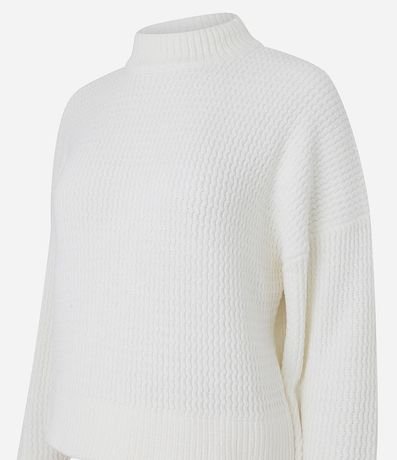 Suéter Oversized en Punto Texturizado con Cuello Alto 6