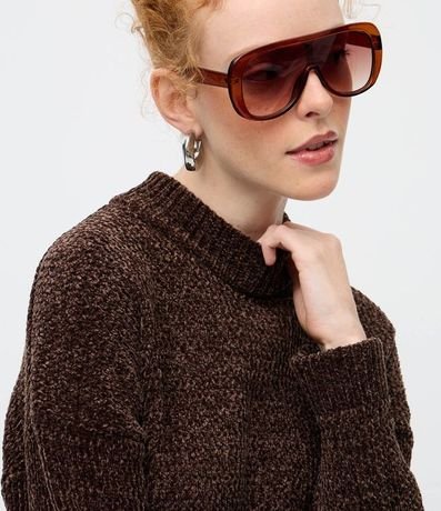 Suéter Oversized en Punto Texturizado con Cuello Alto