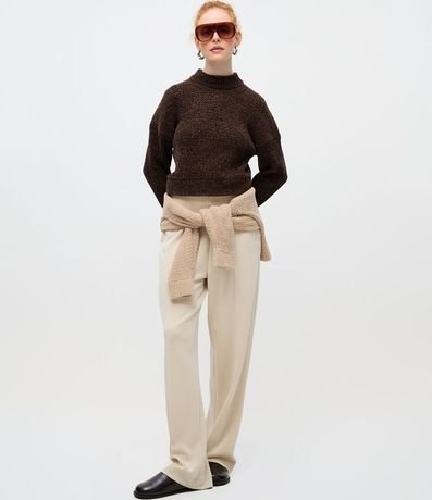 Suéter Oversized en Punto Texturizado con Cuello Alto 2