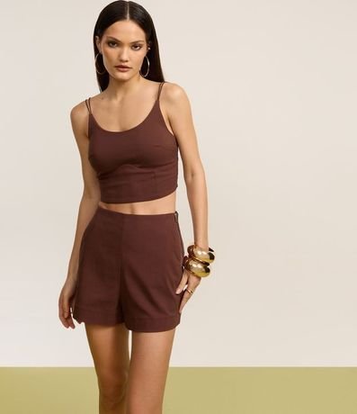 Short Corto en Bengalina con Cremallera en el Lateral 4