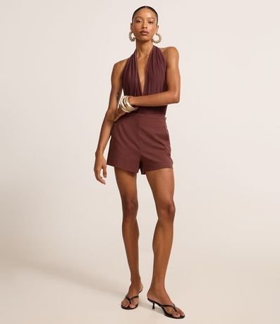 Short Corto en Bengalina con Cremallera en el Lateral