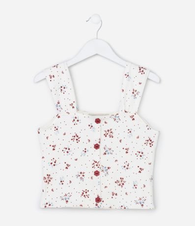 Top Infantil en Ana Ruga con Estampa Floral - Talle 7 a 14 años 2