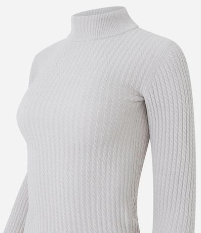 Blusa Slim Texturizada con Cuello Alto y Manga Larga 5