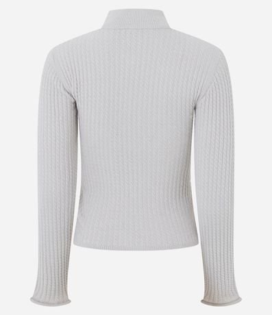 Blusa Slim Texturizada con Cuello Alto y Manga Larga 6