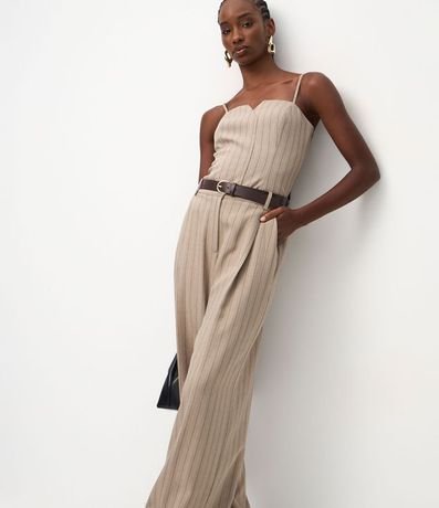 Pantalón Wide Leg en Sastrería con Cinturón en PU 2