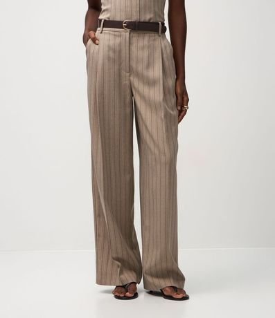 Pantalón Wide Leg en Sastrería con Cinturón en PU 3