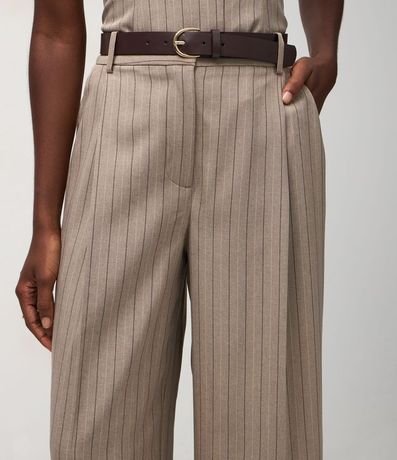 Pantalón Wide Leg en Sastrería con Cinturón en PU 4