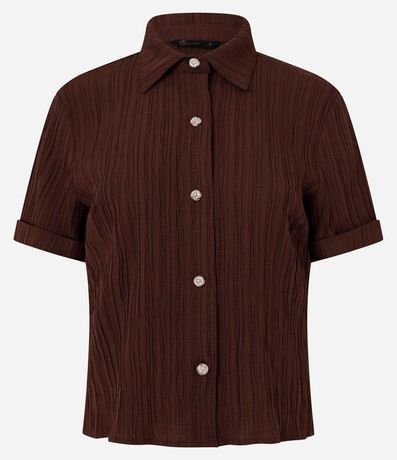 Camisa Texturizada en Viscosa con Botones Diferenciados 7