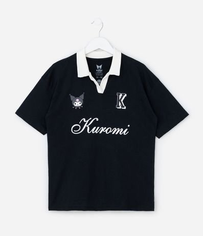 Remera Infantil Polo Relaxed Kuromi - Tam  5 a 14 años
