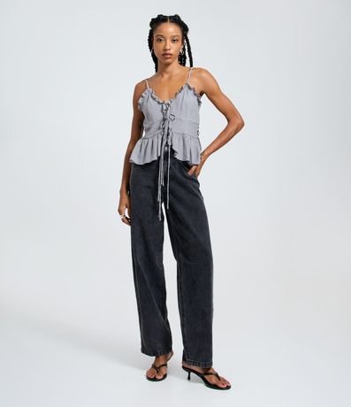 Blusa Texturizada con Lazo Delantero y Volados 2