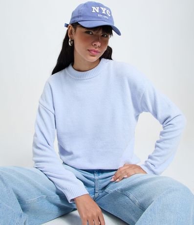 Blusa Slim en Punto Chenille con Cuello Redondo