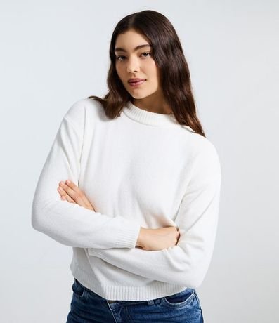 Blusa Slim en Punto Chenille con Cuello Redondo