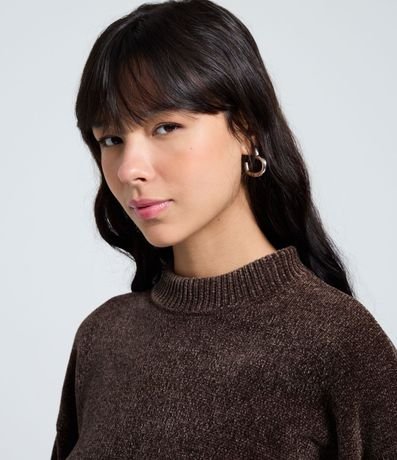 Blusa Slim en Punto Chenille con Cuello Redondo 4