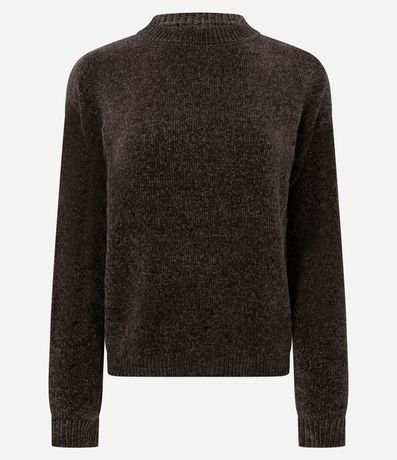 Blusa Slim en Punto Chenille con Cuello Redondo 5