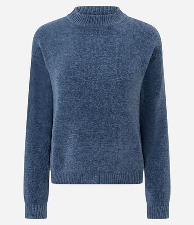 Blusa Slim en Punto Chenille con Cuello Redondo 4