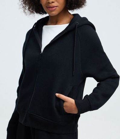 Saco en Algodón con Capucha y Cremallera Delantera 3