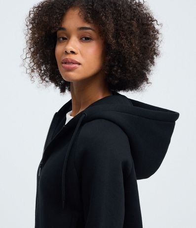 Saco en Algodón con Capucha y Cremallera Delantera 4