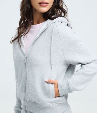 Saco en Algodón con Capucha y Cremallera Delantera 4