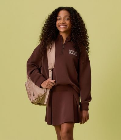 Pollera Infantil en Algodón con Pliegues Peach Touch – Talle 5 a 14 años