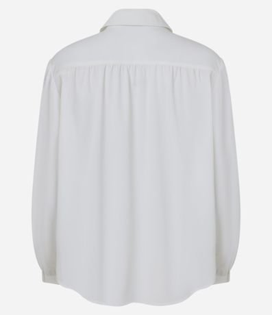 Camisa en Crepé con Frunzidos en el Hombro y Manga Abullonada 2