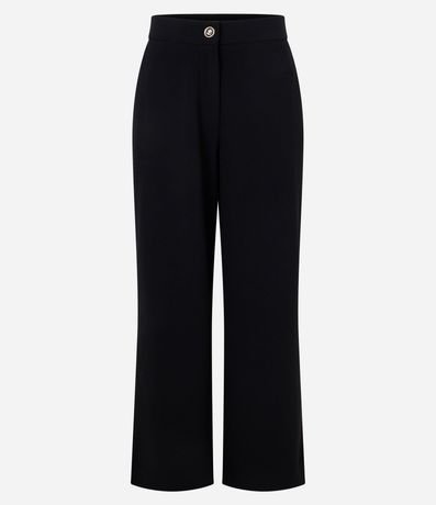 Pantalón Wide Leg Sastrería en Crepé con Botón 5