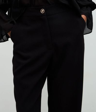 Pantalón Wide Leg Sastrería en Crepé con Botón 4