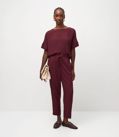 Blusa Manga Corta en Chiffon con Cuello Redondo 2