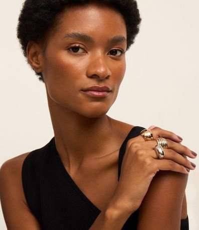 Kit 03 Anillos Bold Diversos Bicolor 1