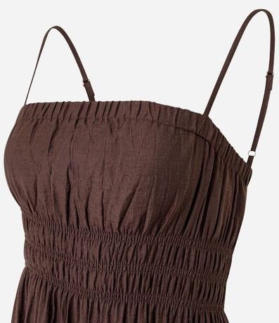 Vestido Midi con Breteles Finos y Lastex en la Cintura 5