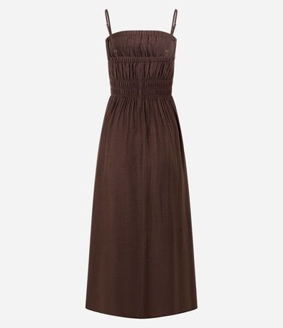 Vestido Midi con Breteles Finos y Lastex en la Cintura 6