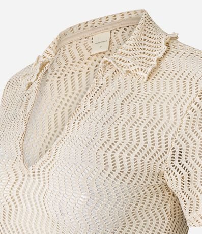 Blusa Slim con Efecto Macramé y Cuello Polo 6