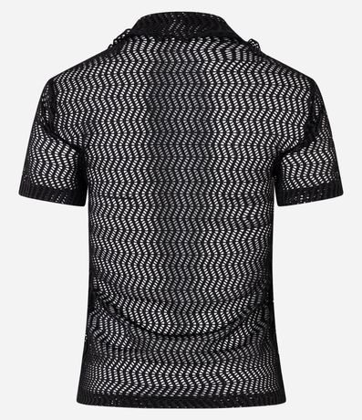 Blusa Slim con Efecto Macramé y Cuello Polo 8