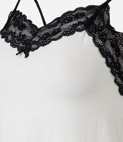 Pijama Short Doll en Viscosa com Bretel Fino y Aplicación de Encaje 6