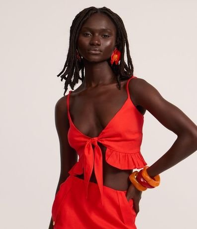 Blusa Top de Bretel en Viscolino con Lazo