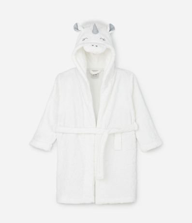 Bata de Baño Infantil con Relieve y Capucha Unicórnio – Talle 3 a 16 años