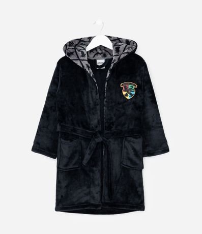 Bata de Baño Infantil en Fleece con Escudo Hogwarts – Talle 5 a 16 años
