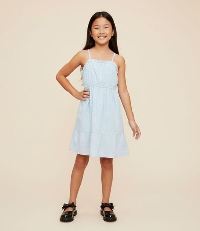 Vestido Infantil con Estampado de Corazones - Talle 5 a 14