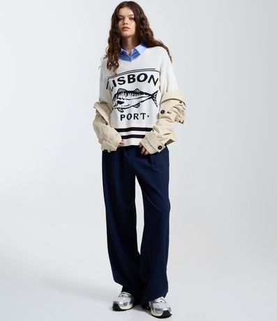 Suéter en Punto con Estampa de Lisbon Port pez 2