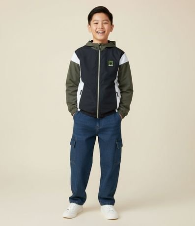 Campera Infantil Rompe Viento con Estampa Minecraft – Talle 5 a 14 años