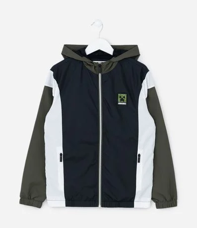 Campera Infantil Rompe Viento con Estampa Minecraft – Talle 5 a 14 años